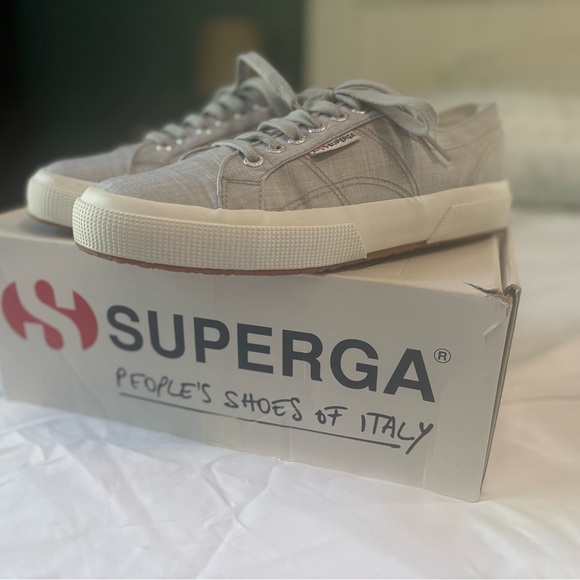 Superga Gray Sneakers Classic Canvas Low-Top - Picture 1 of 5
